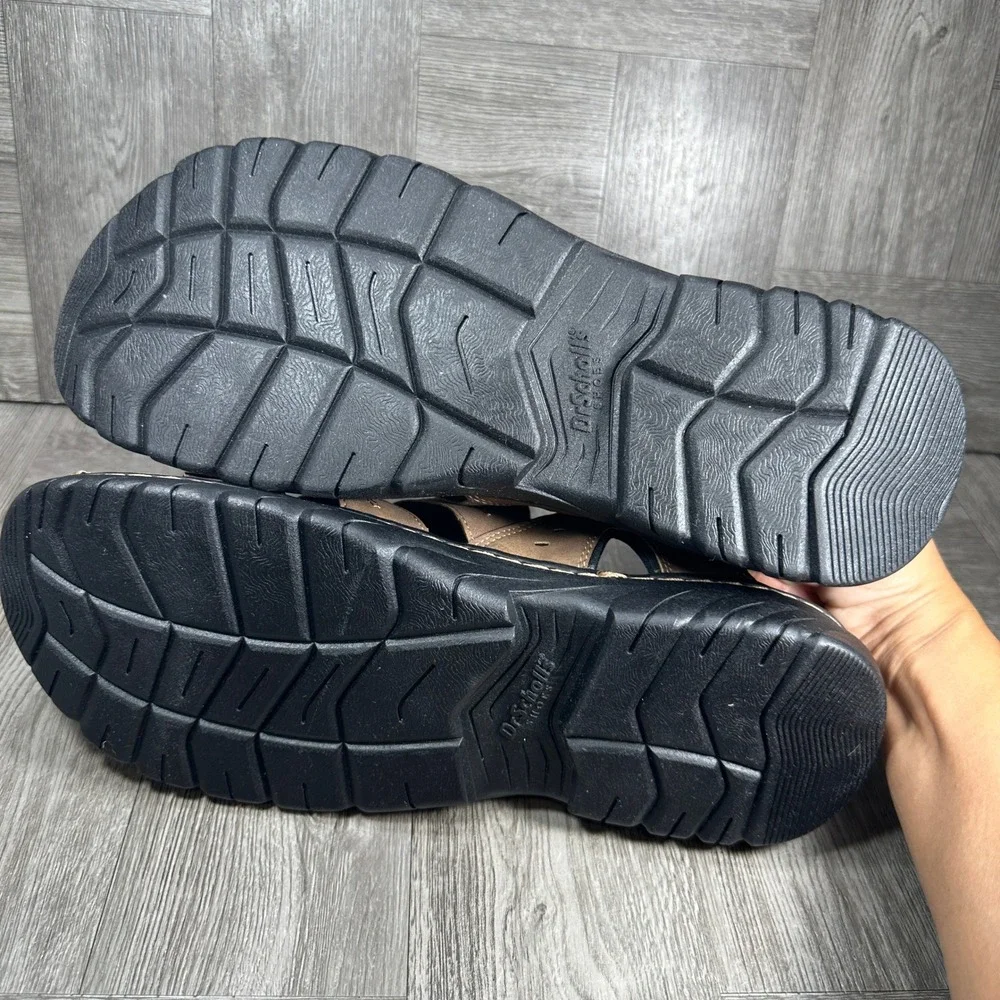 Dr. Scholl's Candid Fisherman Sandals Mens 12 Brown Comfort Memory Foam NEW